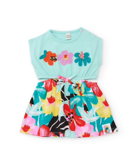 Robe fille en tricot avec fleurs brodées  - vertbaudet enfant