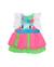 Robe fille en tissu chaîne et trame avec fleurs en relief Bleu 1 - vertbaudet enfant 