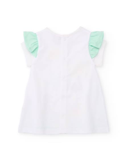 Robe bébé en tricot avec bloomer et imprimé petit chien Blanc 2 - vertbaudet enfant 