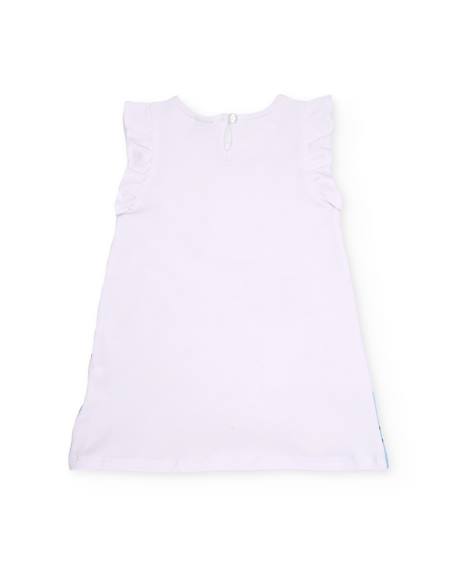 Robe en maille pour fille avec imprimé sirènes Blanc 3 - vertbaudet enfant 