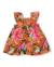Robe fille en tissu avec fronces sur le devant Orange 2 - vertbaudet enfant 