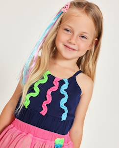 T-shirt fille en maille avec bretelles froncées  - vertbaudet enfant