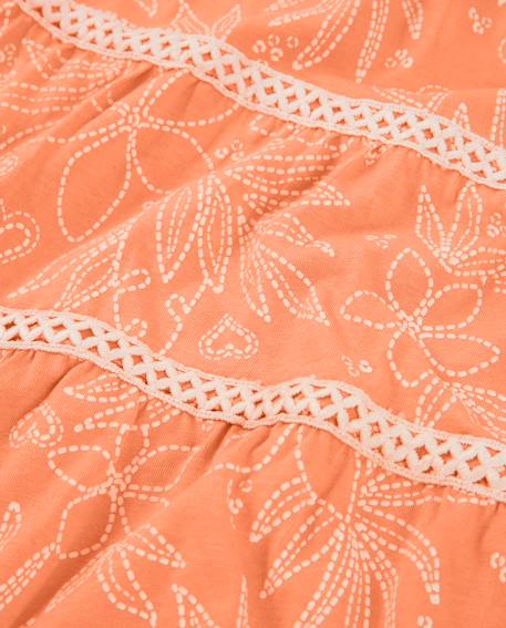 Robe fille en maille avec rayures décoratives Orange 4 - vertbaudet enfant 