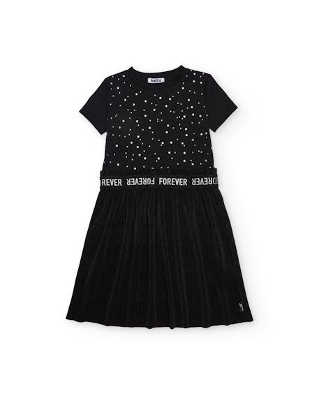 Robe fille en maille avec applications brillantes Noir 3 - vertbaudet enfant 