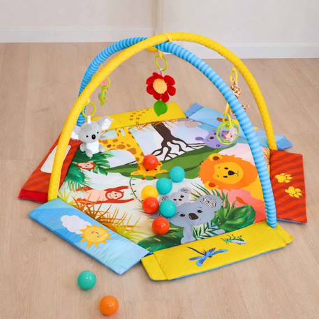 Tapis d'éveil bébé piscine à balles pliable jungle palenquo Jaune 4 - vertbaudet enfant 