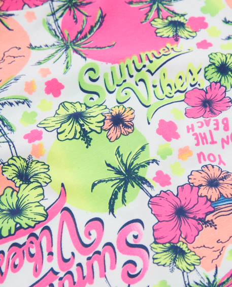 T-shirt fille en maille avec imprimé estival Rose 5 - vertbaudet enfant 