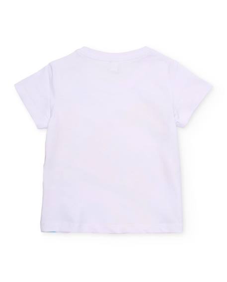 T-shirt garçon en maille avec grand imprimé Blanc 3 - vertbaudet enfant 