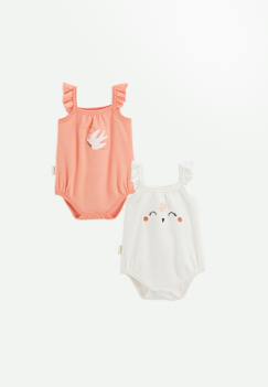 Bébé-Body-Lot de 2 bodies bébé à bretelles en éponge honfleur