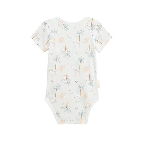 Lot de 2 bodies bébé manches courtes ouverture croisée noisette Ecru 4 - vertbaudet enfant 