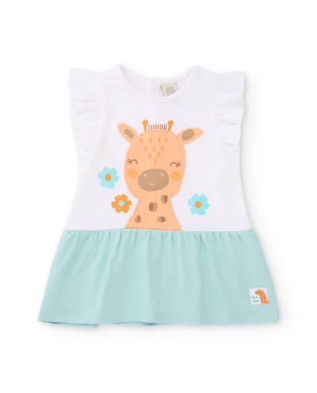 Robe bébé avec bloomer avec motif girafes Blanc 2 - vertbaudet enfant 