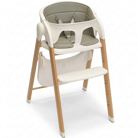 Chaise haute évolutive bébé en bois grow with me Blanc+Gris 5 - vertbaudet enfant 