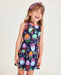 Robe fille en maille avec finitions contrastées  - vertbaudet enfant