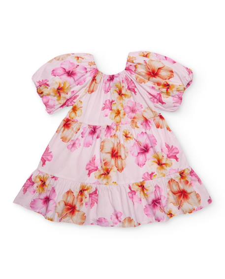 Robe fille en tissu tissé au style romantique Rose 2 - vertbaudet enfant 