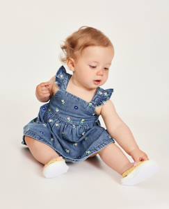 Bébé-Robe, jupe-Robe pour bébé avec bloomer en denim