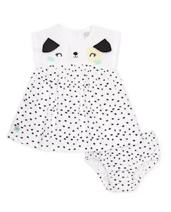 Bébé-Robe, jupe-Robe bébé en tissu avec bloomer et motif pois