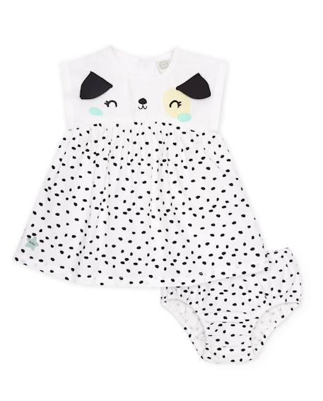 Robe bébé en tissu avec bloomer et motif pois  - vertbaudet enfant