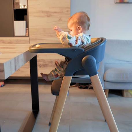 Chaise haute évolutive bébé en bois grow with me Blanc+Gris 10 - vertbaudet enfant 
