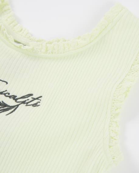 Top fille en maille avec détail en dentelle Vert 4 - vertbaudet enfant 