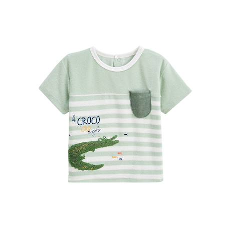 T-shirt en éponge crocro rigolo Kaki 2 - vertbaudet enfant 
