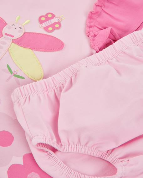 Robe en tricot avec bloomer pour bébé avec motif libellule Rose 6 - vertbaudet enfant 