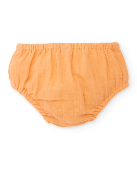 Robe pour bébé avec bloomer en tissu tissé avec volants aux manches Orange 5 - vertbaudet enfant 