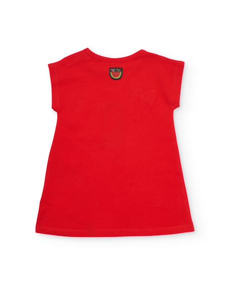 Robe fille en maille avec détails brodés Rouge 2 - vertbaudet enfant 