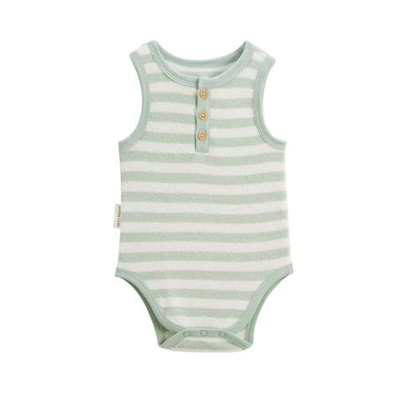 Lot de 2 bodies bébé sans manches en éponge cayo coco Bleu 6 - vertbaudet enfant 