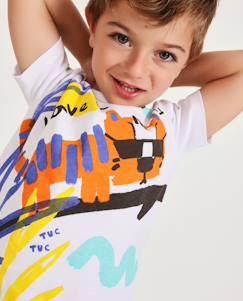 -T-shirt garçon en maille avec grand imprimé