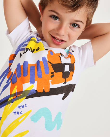 Bébé-T-shirt, sous-pull-T-shirt garçon en maille avec grand imprimé