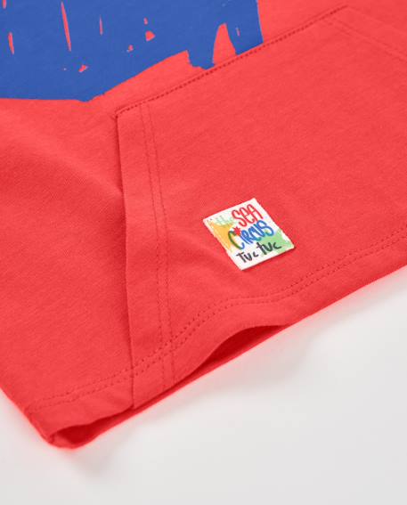 T-shirt garçon en maille avec imprimé baleine Rouge 5 - vertbaudet enfant 