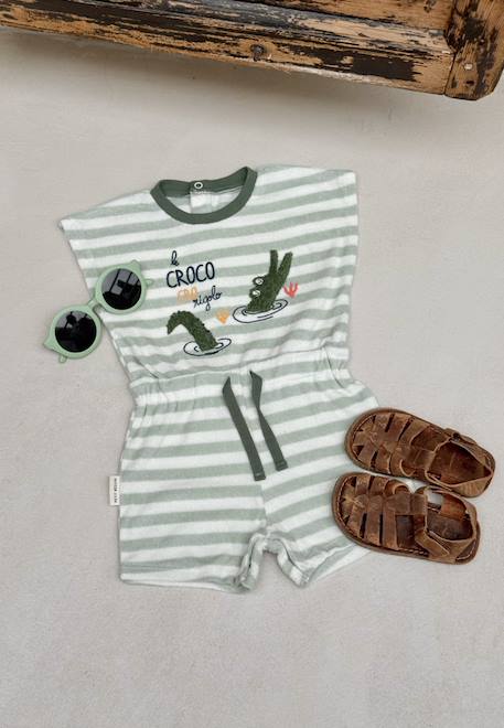 Bébé-Combishort bébé en éponge crocro rigolo