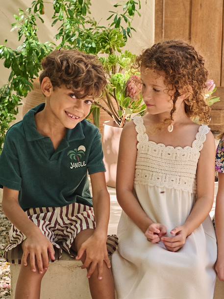 Robe fille crochet bretelles écru 6 - vertbaudet enfant 