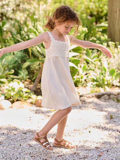 Fille-Robe-Robe fille crochet bretelles