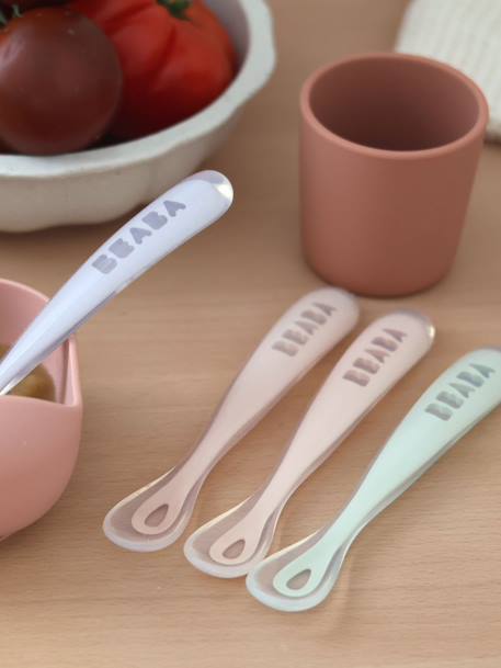 Lot de 2 cuillères ergonomiques d'apprentissage + boîte de transport BLEU/GRIS+ROSE/GRIS 7 - vertbaudet enfant 