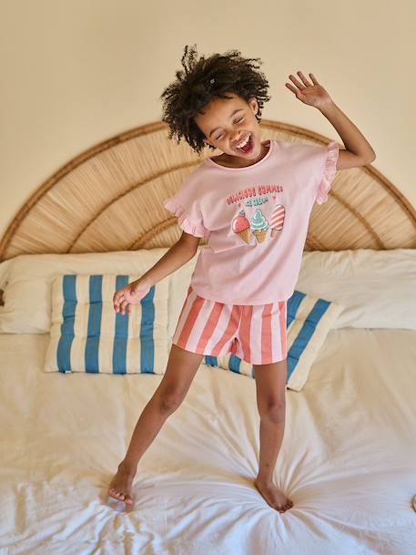 Lot 2 pyjashorts manches courtes fille rose 14 - vertbaudet enfant 