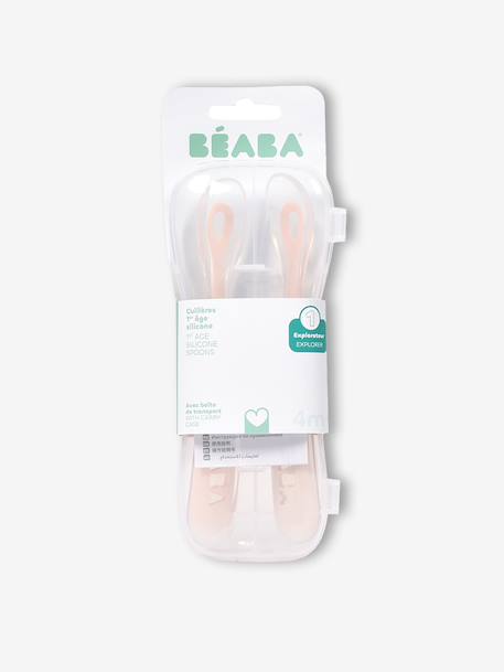 Lot de 2 cuillères ergonomiques d'apprentissage + boîte de transport BLEU/GRIS+ROSE/GRIS 10 - vertbaudet enfant 