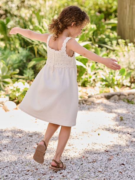 Robe fille crochet bretelles écru 7 - vertbaudet enfant 