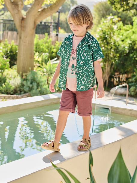 Bermuda garçon 5 poches argile+bleu grisé+terracotta+vert émeraude 11 - vertbaudet enfant 