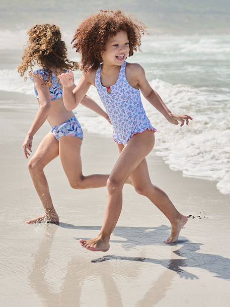 Maillot de bain 1 pièce fille bleu ciel 1 - vertbaudet enfant 