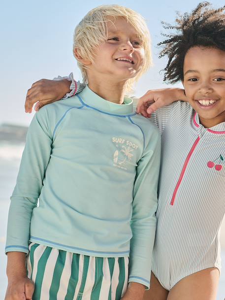 T-shirt anti UV garçon manches longue Surf turquoise 5 - vertbaudet enfant 