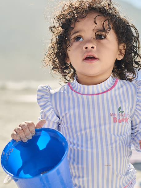 Maillot bain 3 pièces rayures bleu clair 11 - vertbaudet enfant 