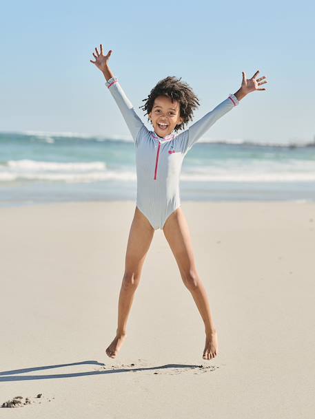 Combinaison de bain fille anti-uv vert d'eau 1 - vertbaudet enfant 