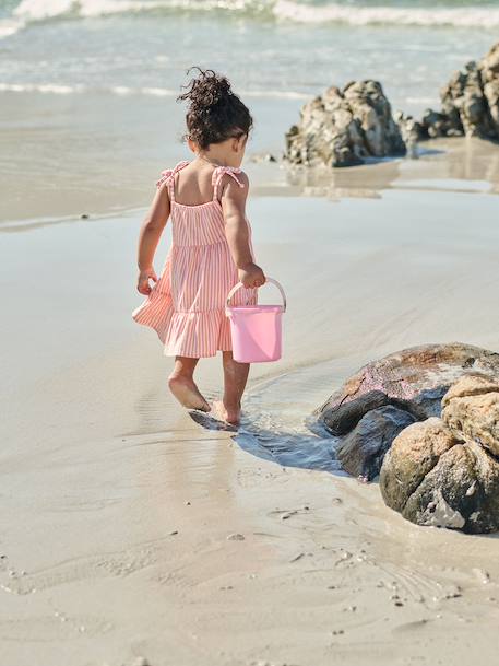 Robe bébé fille bretelles coton bio beige+rayé rose 11 - vertbaudet enfant 