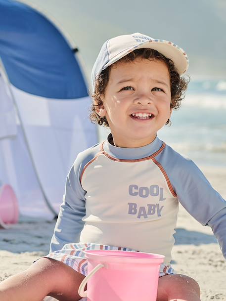 Ensemble maillot de bain bébé anti UV bleu grisé 8 - vertbaudet enfant 