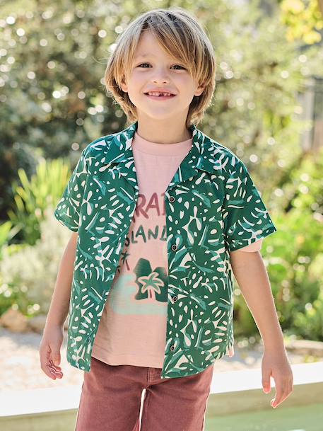 Chemise garçon imprimée vert imprimé 1 - vertbaudet enfant 