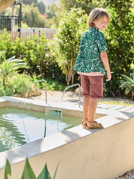 Bermuda garçon 5 poches argile+bleu grisé+terracotta+vert émeraude 18 - vertbaudet enfant 