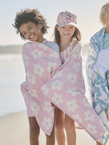Serviette de bain / plage personnalisable, avec coton recyclé bleu imprimé+mauve+menthe+rayé bleu+rose imprimé 11 - vertbaudet enfant 