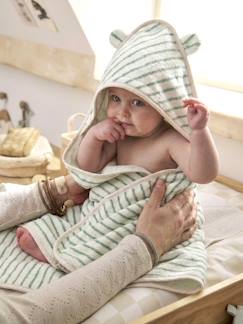 Puériculture-Toilette de bébé-Cape de bain personnalisable et gant de toilette BIO