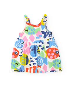 Robe en maille pour fille avec bretelles nouées  - vertbaudet enfant