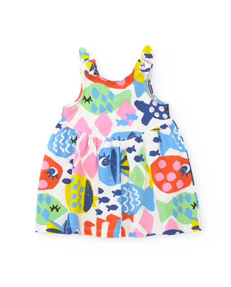 Fille-Robe en maille pour fille avec bretelles nouées
